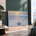 Baby Sea Turtle Beach Painting  Modern Canvas Art Print  Wall Decor Living Room