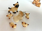 Vintage Hagen-renaker Bone China Dog Cat Figurine Lot Siamese Persian Bulldog Da