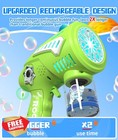 Rechargeable Bubble Gun Machine Dazzling Led Kids Party Favors Toys