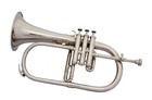 Flugel Horn New Silver Nickel Finish Bb Flugel Horn With Free Case mouthpiece