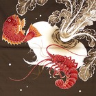 Furoshiki Japanese Wrap Cloth Cotton Sea Bream  Shrimp    Turnip 50    52 Cm  350