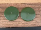 2 Large Vintage Bakelite Buttons Green Carved 2 