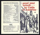 Send Your Letters By Cable To America Via Western Union C1936 Flyer Vgc Scarce