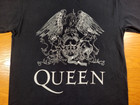 Queen T-shirt Men s Large Black White Adult Classic Rock Band Crest Logo Casual