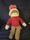 Dan Dee 12  Sock Monkey Plush Doll In Multi Color Heart Shirt And Hat