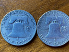Lot Of Two Ben Franklin Half Dollars 1963 And 1952 90  Silver