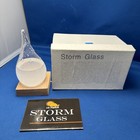 Gr Storm Storm Glass Standing Weather Station Barometer Forecast Wood Base