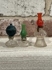 Tiny Hurricane Oil Lamp Perfume Bottles  lot Of 3 empty 1950 s
