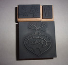 New Wood Mounted Stampendous Retro Christmas Rubber Stamp Set 2006 To from  
