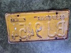 1956 1962 Cailforina License Plate  Bj 9454