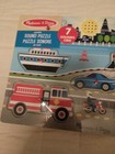 Hand Crafted Melissa   Doug Wooden Peg Sound Puzzle Vehicles 7pcs New