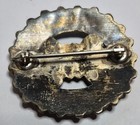 Vintage Zuni Sterling Silver Petit Point Turquoise Cluster Wheel Brooch Pin 1950