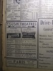 Feb 27  1954 Newspaper  2275- Panama Drive-in Movie Theater Menu