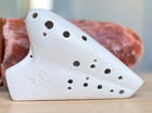 Focalink Double Alto C   Forte Matte White Ocarina W hard-shell Case
