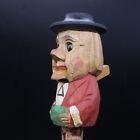 German Hand Carved Wood Bottle Stopper Folk Art Moveable Man With Hat 4  B59