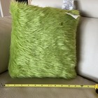 Dr  Seuss Furry Green Faux Fur How The Grinch Stole Christmas 12in Toss Pillow