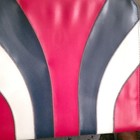 Red Blue White Colorblock Frame Top Handle Handbag Purse  Clasp  Silver Hw