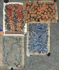 Lot Of 4 Vintage Mexican Folk Art Amate Bark Paper Bird Paintings Signed