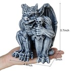 Resin Gargoyle Statue With Intricate Wings And Demonic Skull indoor Outdoor P   