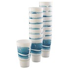 Dart Horizon Hot cold Foam Drinking Cups 32oz Teal white 16 bag 25 Bags carton