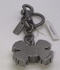 Coach Crystal Bow Bag Charm Key Chain Fob Purse Pink Peach Antiqued Vintage