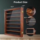 Knife Display Case Cabinet 14  Wood Walnut Pocket Knives Holder Wall Shadow Box