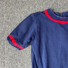 Kate Greenaway Vintage Girls Navy Blue Plaid Pleated Dress Size 8 Cotton
