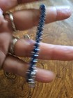Beautiful Vtg Art Deco  Sterling Silver 925 Blue Crystal Bracelet