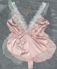 New Glossy Satin Romper Bodysuit Teddy 2x Frilly Soft Pink Polkadot Fairycore