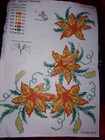 Nob Hill Linens Tiger Lily On Black Tablecloth 60 X 90 Stamped Cross Stitch