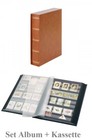 5 Stamp Album Brown 60 Black Pages   Case Lindner 1169sk-h
