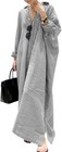 Women s Casual Long Sleeve Button Down Striped Cotton Maxi Shirt Dress