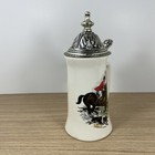 Vintage Original England Fox Hunting Beer Stein White 9    Marked Phila