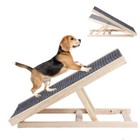Pet Cat Dog Stair Ramp Adjustable Folding Wooden Ramp Steps For Bed Car Ladder