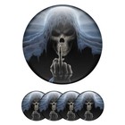 4x 3d Domed Skull Wheel Center Cap Stickers     Custom Hub Badge Decals