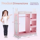 Kids Wardrobe Dress Up Storage Organizer Armoire Pink Bunny Girls Cabinet Mirror