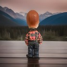 Buddy Lee  Bobble Head Collectible Figure Plaid Shirt Red Black Brown Old  