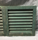 Small Pair Antique House Window Wood Louvered Shutters 14  Sq Vtg Old 1855-24b