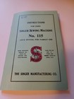 Singer 115 User Manual Reproduction  rare 1915 Version 