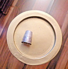 Vintage Fleur-de-lis 800 Sterling Silver Collectible Sewing Thimble  Mid-century