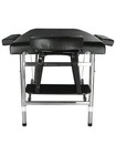 Massage Tables Portable Tattoo Table Adjustable 3 Folding Spa Bed    Black