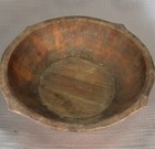 Antique 19th Century Primitive Wooden Barrel Bowl  26 5    X 8   