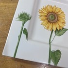 Villeroy   Boch Flora Summerfield Platter Square White Yellow Sunflower Vtg