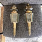 Pair Of Vintage Brass Carriage Lanterns Coach Lights Oil Lamps 15x4   