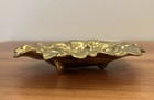 Vintage Virginia Metalcrafters Heavy Brass Mistletoe Leaf Dish Tray Waynesboro