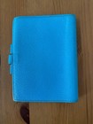 Hermes Teal Blue Globe Trotter Leather Agenda Cover Passport Holder W Coa