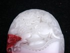 Gorgeous Nephrite Jade Stone Carved Pendant Monster Kirin Looking Back  11132202