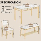 4 Piece Dining Table Set For 4 Kitchen Table Upholstered Bench 2 Chairs