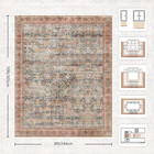 8x10 Area Rugs For Living Room - Washable Vintage Retro Large Rug  Soft Ultra Th