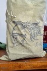 Vtg 1950s Us Army Duffel Bag Original Military Soldiers Artwork Skull Helmet